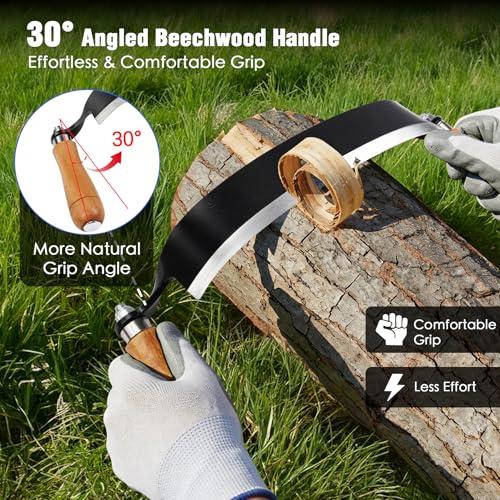 2 PCS Draw Knife Set, 8" Straight & 10" Curved Debarking Tool - size: 8" Straight & 10" Curved