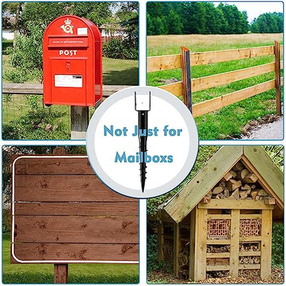 4 x 4 No-Dig Ground Anchor Post Holders, 27" Screw-in Stakes, 2 Pack - size: 2 Packs