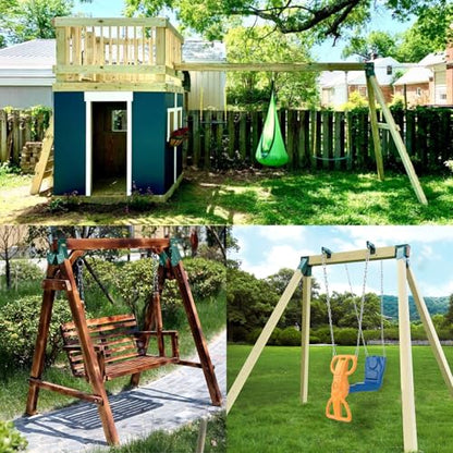 BETOOLL A-Frame 2 Brackets Swing Set Bracket with Mounting Hardware (Green) - style: End Brackets(2Pcs-Green)