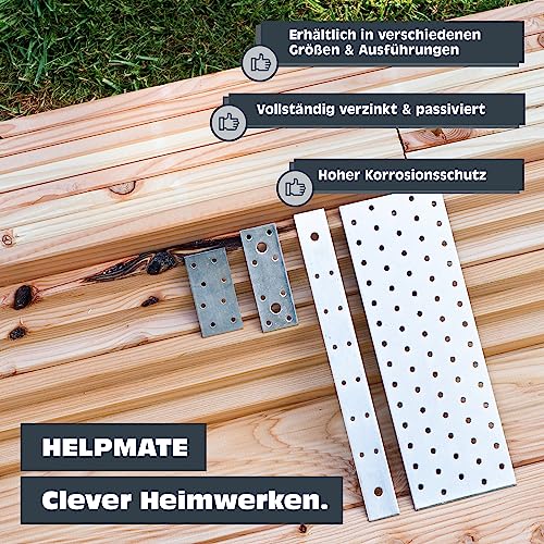 HELPMATE – Perforated Plates 100x200 mm – 6 Pieces – Electro-galvanised - size: 100x200 mm