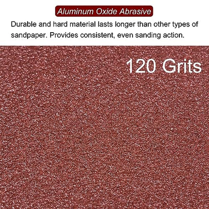 HARFINGTON 100pcs Triangular Hook & Loop Sandpapers 120 Grits 3-1/8" Aluminum Oxide Sanding Pads Random Orbital Mouse Detail Sander Papers Oscillating Multi Tool Sheets - size: 120 Grits