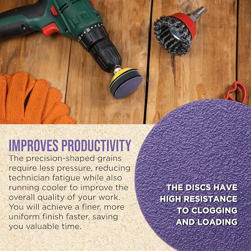 Dura-Gold Premium 80 Grit 2" Purple Film Ceramic Sanding Discs, Box of 30 - style: 80 Grit