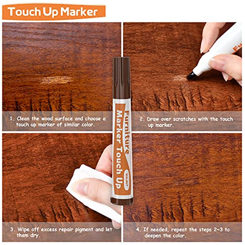 REALINN Wood Furniture Repair Kit 8 Light Colors, Wood Fillers - color: Light