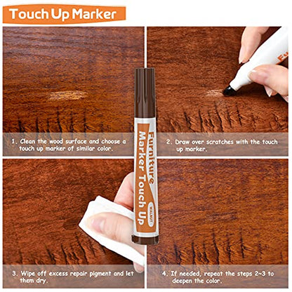 REALINN Wood Furniture Repair Kit 8 Light Colors, Wood Fillers - color: Light