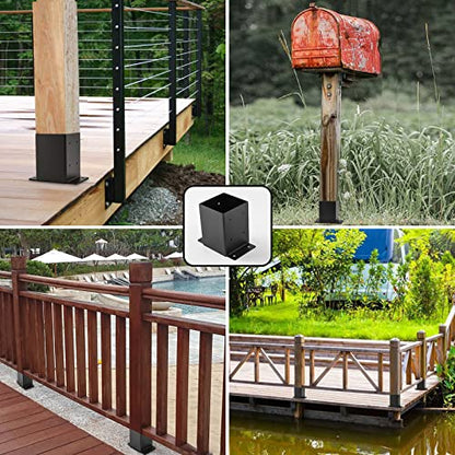 4"x4" Post Base 2PCS,Post Brackets(Inner Size 3.6"x3.6") - size: 4''X4''