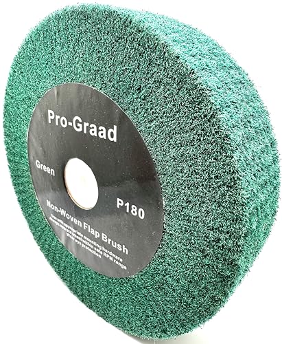 8" x 2" P180 Grit Green Non-Woven Flap Brush Wheel - style: 8" x 2" x 1-1/4" Green