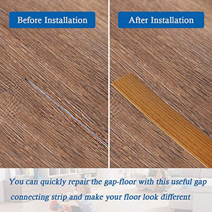 FONUNO Vinyl Floor Transition Strip Self Adhesive Threshold Strip 2" W - color: Light Brown, size: 5cm, 3.3Ft