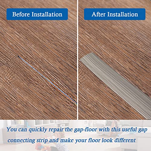 FONUNO Vinyl Floor Transition Strip Self Adhesive Threshold Strip 1.57" W - color: Gray, size: 4cm, 3.3Ft