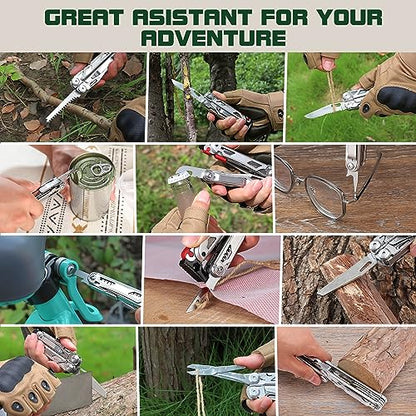 MOSSY OAK 19-in-1 Multitool Pliers Stainless Steel Self-Locking - color: 19-in-1, Silver