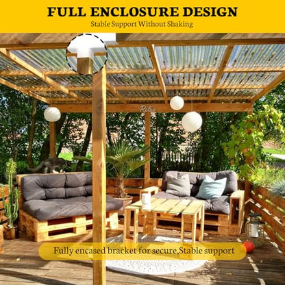 4-Way Pergola Brackets Kit,DIY Right Corner Woodwork White Brackets for 4" x 4" (Actual:3.5"x3.5") Lumber for Patio Pergolas, Gazebos, Log Cabin W/Hardware (2 Pack) - size: 4"x4" - 2pcs, style: White 4-Way
