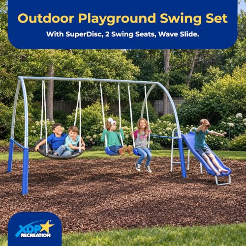 XDP Recreation SuperDisc Plus Safe-Arch Swing Set, Backyard Playground