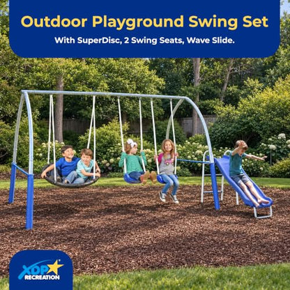 XDP Recreation SuperDisc Plus Safe-Arch Swing Set, Backyard Playground
