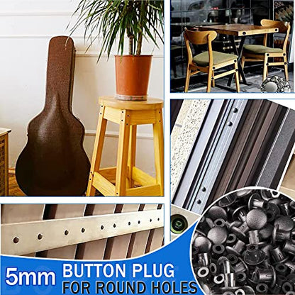 300Pcs 3/16 Inch Plastic Hole Plugs - color: Black, size: 300pcs*0.19"(5mm)