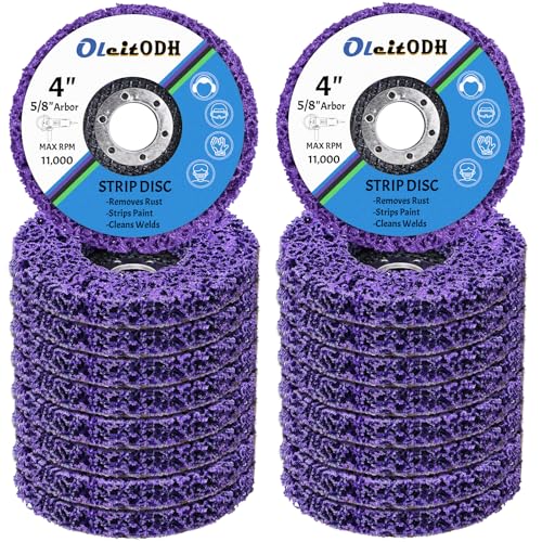 Oleitodh 20 Pack Strip Disc 4 Inch Paint Removal Rust Removal Wheels - color: Purple, size: 4'' x 5/8''-20Pack