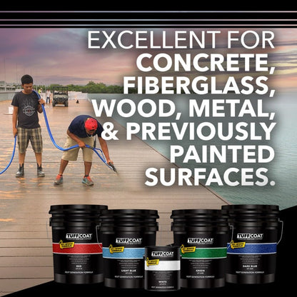 Tuff Coat Medium Texture Rubberized Non-Skid Deck Coating – Textured Non-Slip Safety Surface for Pool Decks, Docks, Boat Ramps, Patios, Walkways & High-Traffic Areas (UT-206 Dark Gray 1-gallon) - color: Dark Gray, size: 128 Fl Oz (Pack of 1)