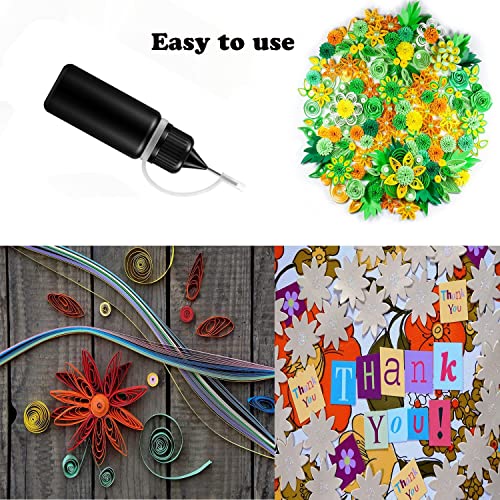 6 Pcs 1 Ounce Black Needle Glue Bottle,