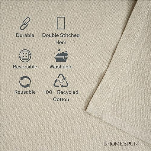 HOMESPUN Thick Reusable Heavy-Duty Canvas Drop Cloth 12 x 4 ft - 2 Pack - size: 12 ft x 4 ft (Pack of 2)