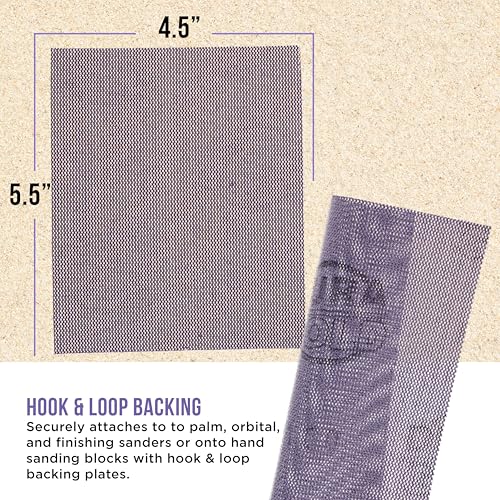 Dura-Gold 80 Grit 1/4 Sheet Size Purple Ceramic Mesh Sandpaper, Box of 16 - style: 80 Grit