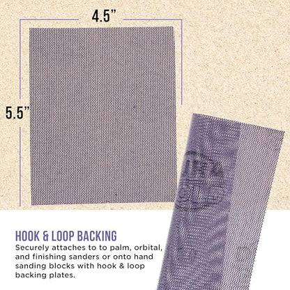 Dura-Gold 320 Grit 1/4 Sheet Size Purple Ceramic Mesh Sandpaper, Box of 16 - style: 320 Grit