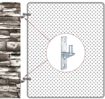 Wall Mount Gate Hinge Chain Link Fence Gate Hinges with 5/8 Hinge Pin (2 Pcs) - size: 2 Pcs