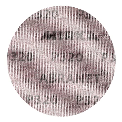 Mirka Abranet 5 Inch 320 Grit Mesh Sanding Discs, Hook and Loop, 10 Pack - size: Grit 320