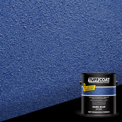 Tuff Coat Medium Texture Rubberized Non-Skid Deck Coating – Textured Non-Slip Safety Surface for Pool Decks, Docks, Boat Ramps, Patios, Walkways & High-Traffic Areas (UT-204 Dark Blue 5-gallon) - color: Dark Blue, size: 640 Fl Oz (Pack of 1)