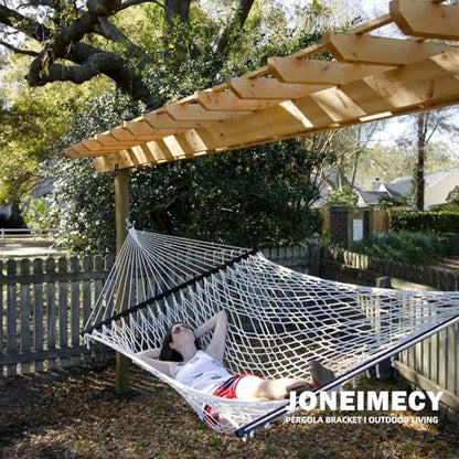 4Pcs Z Pergola Kits,L/10“x W/3" Heavy Duty Steel Z Shaped Corner Bracket,for 4x6 4x6 4x8 Wood Post Pergola Lumber for Pergola,Gzebo,Porch,Hunt Cabin Wood Projects.