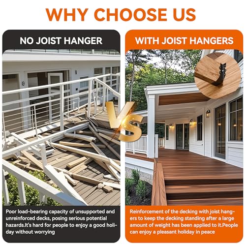25 Pcs Black 2x6 Joist Hangers for Wood, 18 Gauge Rafter Brackets, face Mount 2x6 Joist Hangers, Hurricane Ties Brackets for Shed/Barn/Coop/Porch/Truss, Structurally Sound and Aesthetically Pleasing - size: 25 Pcs 2x6, style: Black Joist Hanger