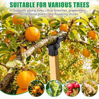 KJX 4 Pack Upgraded Tree Crutches, Fruit Tree Branch Supports - color: Black-4Pcs
