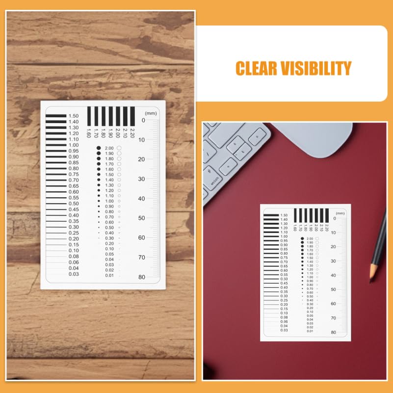 Transparent Measuring Film Ruler 2-Pack Precision Defect Measurement Tool for Line Width Crack Scratch and Flaw Comparison Compact Plastic Gauge for Accurate Chart Reading
