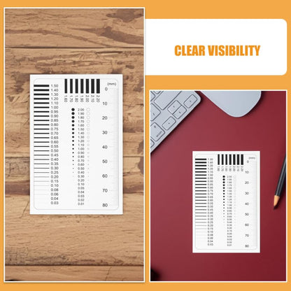 Transparent Measuring Film Ruler 2-Pack Precision Defect Measurement Tool for Line Width Crack Scratch and Flaw Comparison Compact Plastic Gauge for Accurate Chart Reading
