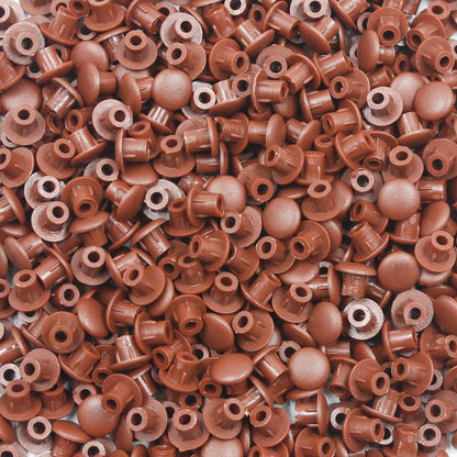 500Pcs 3/16" Plastic Hole Plugs, Screw Cap Round Button Plug - color: Red Brown, size: 500pcs*0.19"(5mm)