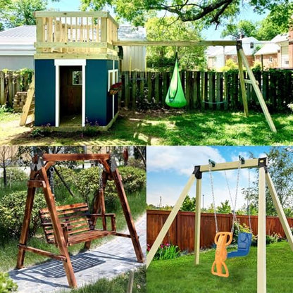 BETOOL Swing Set Brackets - 2pcs A Frame Swing Bracket Hardware with All Mounting Accessories (Black) - style: End Brackets(2Pcs-Black)