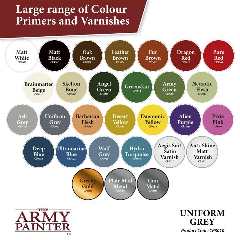 The Army Painter, Colour Primer Uniform Grey, 400 ml acrylic spray - color: Uniform Grey