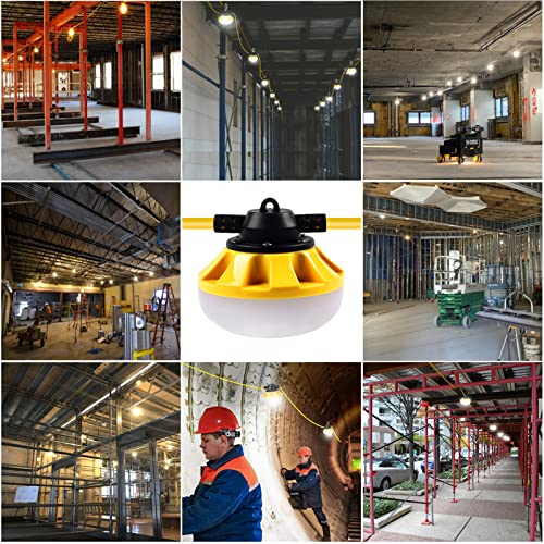 200FT Construction String Lights, Industrial Grade,Free for Climbing Hook - size: 200FT 2 Prong (Yellow)