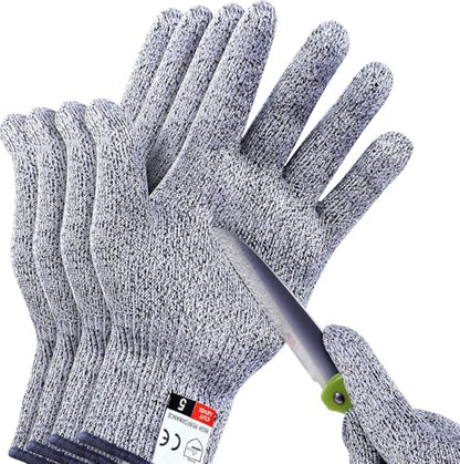 THOMEN 4 PCS (M+L) Cut Resistant Gloves Level 5 Protection for Kitchen, Upgrade Safety Anti Cutting Gloves for Meat Cutting - size: M+L, style: Original-2 Pairs