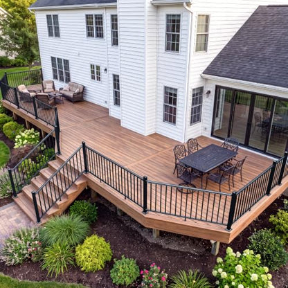 Egadis 1 Pack 36 in x 5 ft Modular Aluminum Porch and Deck Railing Kit - color: Level 5FT - 1Panel 1Post