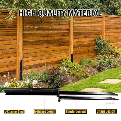2 Pack Double-Tube Fence Post Anchor, Heavy Duty Ground Spike Repair Kit
