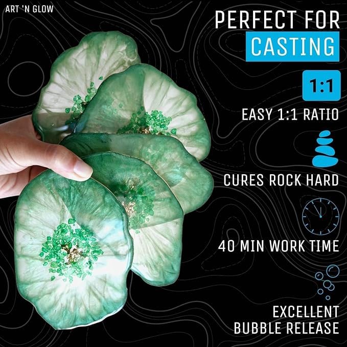 Crystal Clear Epoxy Resin Kit 32oz - Food Safe, UV Resistant, Bubble Free - size: 32 Ounce