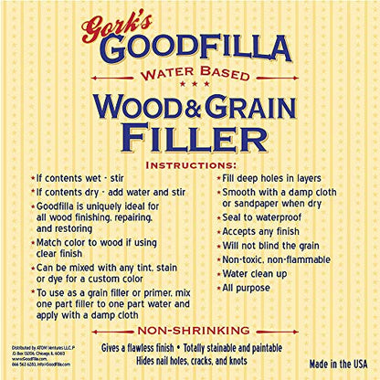 Water-Based Wood & Grain Filler (Trowel Ready) - Mahogany - 1 Quart By Goodfilla | Replace Every Filler & Putty | Repairs, Finishes & Patches | Paintable, Stainable, Sandable & Quick Drying - color: Mahogany, size: 1 Quart