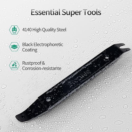 2PCS 4140 Steel Pay Bar Tool,Multi-Function Trim Removal Tool - color: Black, size: 2PCS