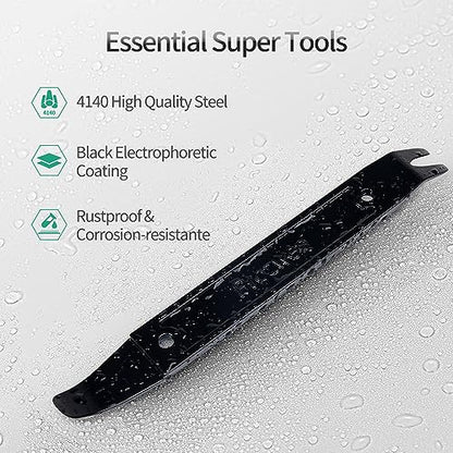 2PCS 4140 Steel Pay Bar Tool,Multi-Function Trim Removal Tool - color: Black, size: 2PCS