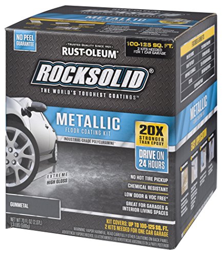 RockSolid Metallic Garage Floor Coating, Gunmetal - color: Gunmetal, size: 70 fl oz (Pack of 1)