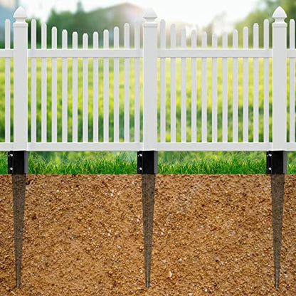 36"x4"x4" Heavy Duty Fence Post Anchor Ground Spike, Black, 8-Pcs,S1 - color: 8 Pack, size: 36''x4''x4'' Style A