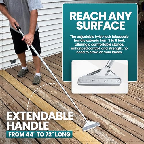 8-Inch Floor Scraper Tool with Razor Blade, Long Handle - size: Pack of 1