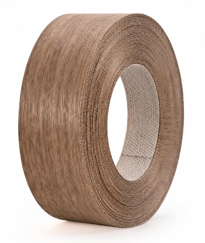 Black Walnut Edge Banding 1-3/4 Inch x 200 Ft Preglued Iron On Plywood Wood Tape, Premium Dark Walnut Veneer Edge Banding, Self Adhesive Flexible Wood Strip for Shelving and Table Repair - color: Black Walnut, size: 1-3/4 inch X 200 ft
