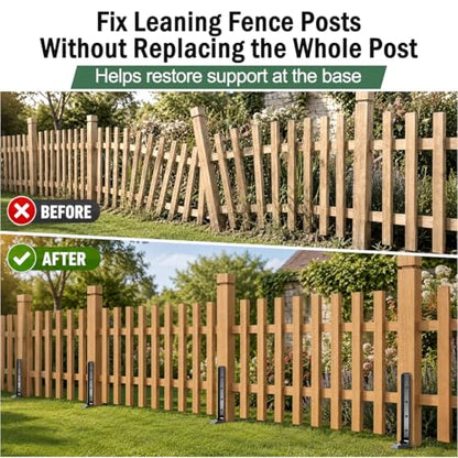 6 Pack Fence Post Repair Kit, Removable Anchor Spike for Wood Post - size: 6 PCS