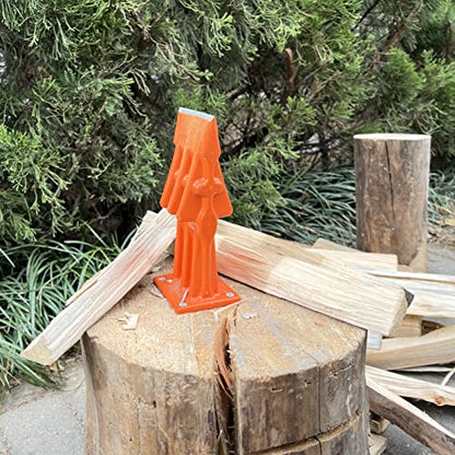 SPEED FORCE Firewood Kindling Log Wood Splitter – No Axe! Wedge Point Splits Firewood, 3 Inch Orange with Safety Cover - color: 3 Inch Orange
