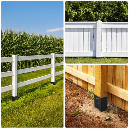 6-Pack 36"x4"x4" Fence Post Anchor Heavy Duty Metal Ground Spike - size: 36IN