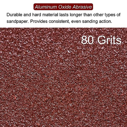 HARFINGTON 100pcs Triangular Hook & Loop Sandpapers 80 Grits 3-1/8" Aluminum Oxide Sanding Pads Random Orbital Mouse Detail Sander Papers Oscillating Multi Tool Sheets - size: 80 Grits